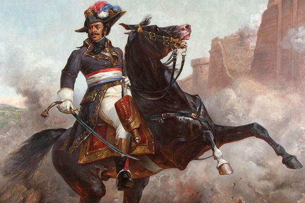 thomas-alexandre-dumas-in-old-military-uniform-atop-brown-horse