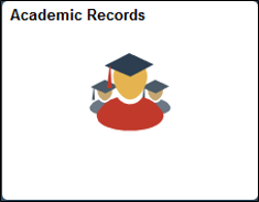 Academic Records tile. Three stick figureheads wearng graduation caps