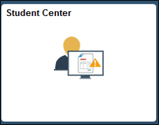 Student Center tile. A head and chest of a stick figure holding a folder