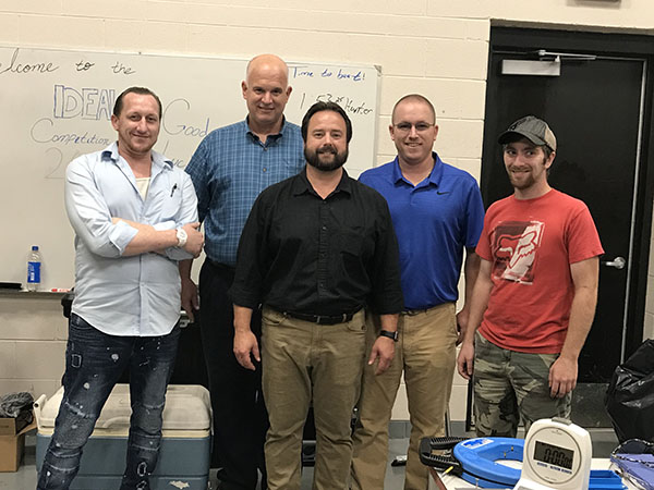 Pictured from left to right are Jeremy Hodgkiss, first semester ACTC student; Eric Davidson, IDEAL representative; Jesse James, ACTC electrical professor; Eric Bays, State Electric sponsor; and Hunter Tolliver, first semester ACTC student.