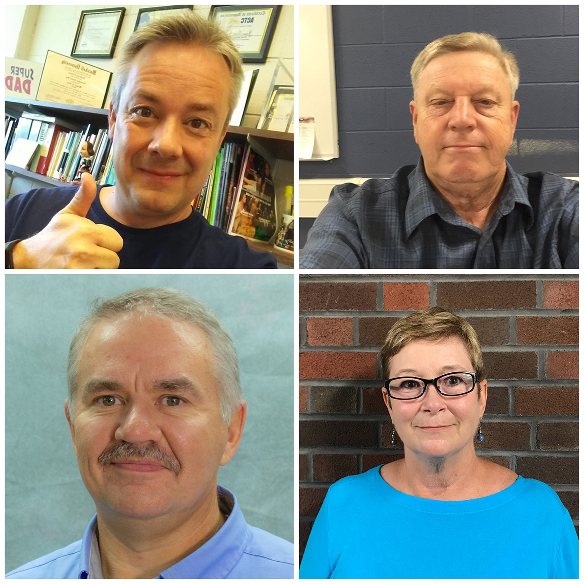 Photo collage of faculty members smiling 