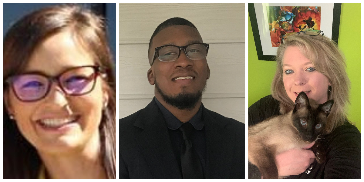 Photo collage of three academic advisors